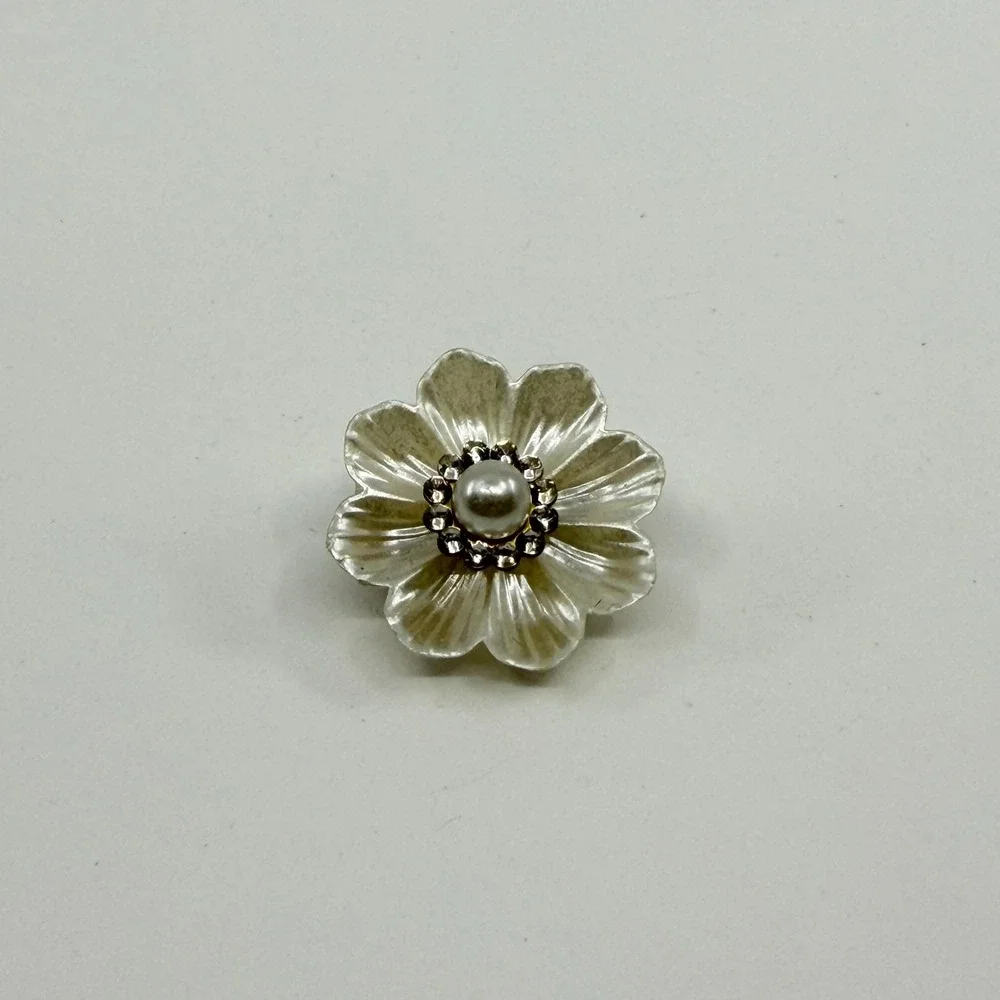 Radiant Flower Brooch Crystal Pearl Accent Statement Piece Boho Accessory Gift